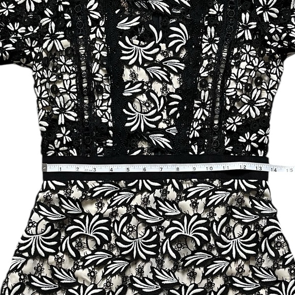 Self Portrait Antoinette Floral Guipure Lace Long Sleeve Mini Dress size 6 - Picture 10 of 16